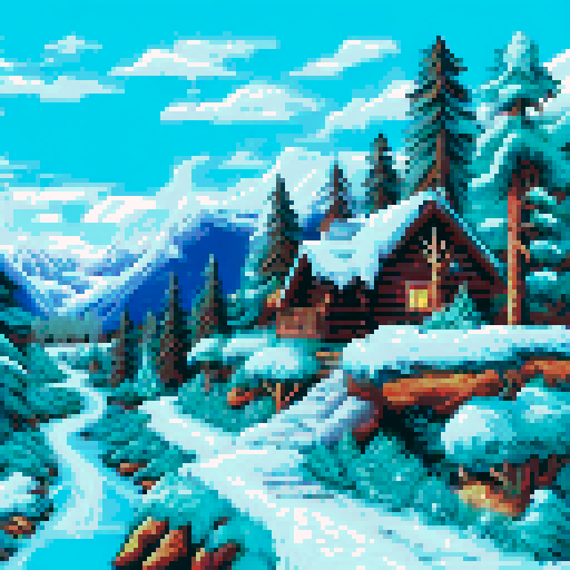 Image showing a cozy cabin with snow