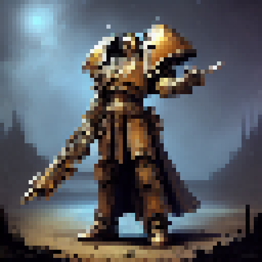 Image showing a warhammer character portrait pixelated
